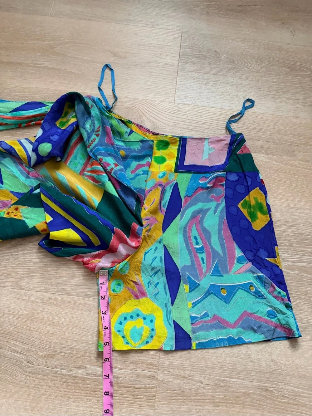 RARE NWOT Vintage 90s Silk Abstract Wrap Culotte Tie-waist Shorts 6 Farm Rio